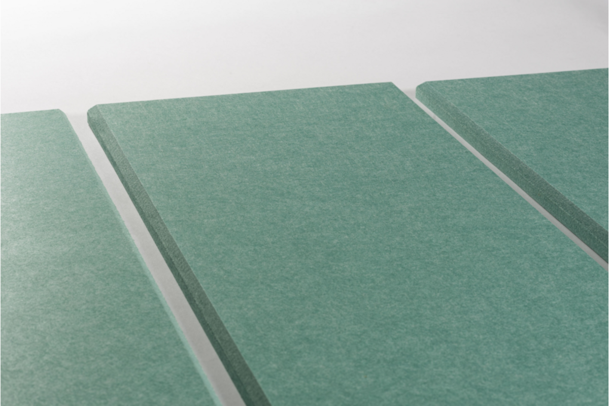 Akoestische PET-vilt wandpanelen, set4, petrol groen, 30x120 cm
