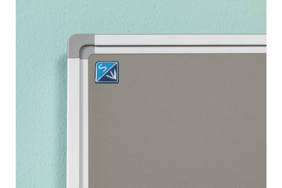 Prikbord Softline profiel 16mm, bulletin grijs, 120x180 cm