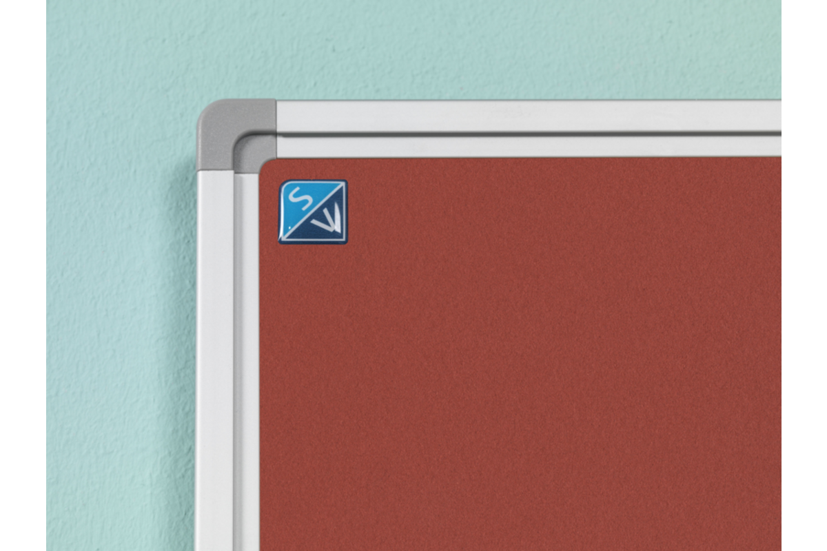 Prikbord Softline profiel 16mm, bulletin rood, 90x180 cm
