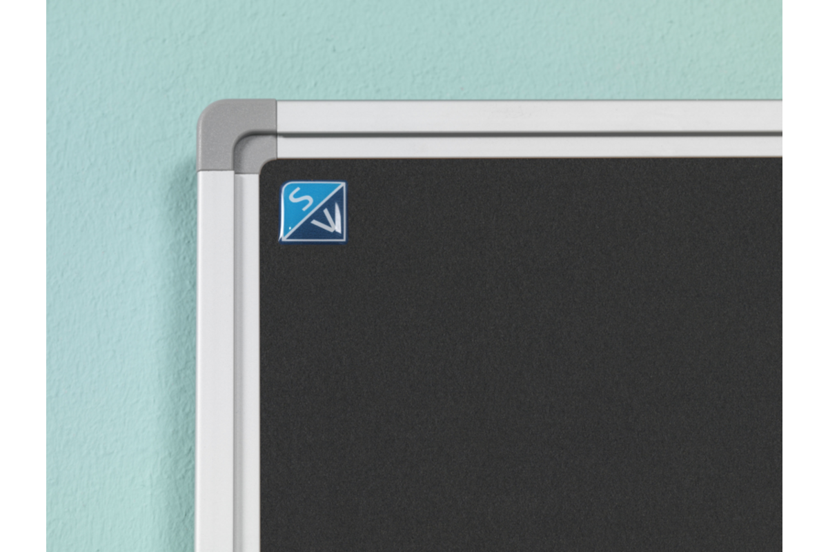 Prikbord Softline profiel 16mm, bulletin zwart, 90x180 cm