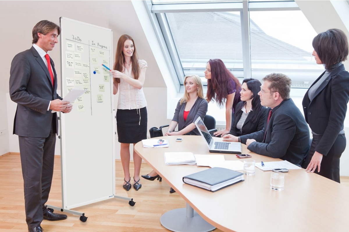 Smit Visual mobiel whiteboard, emailstaal wit, 180x75 cm