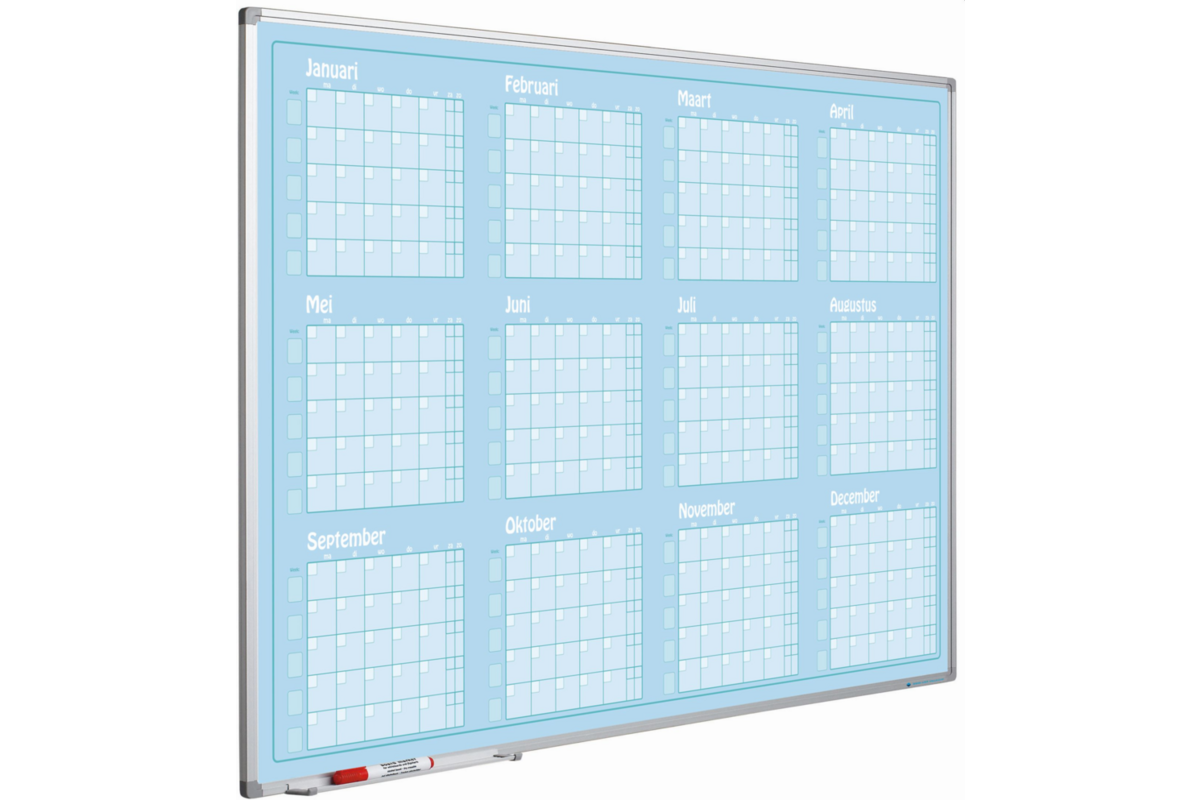 Jaarplanner blauw, Softline profiel, Jan- Dec, NL, 90x120 cm