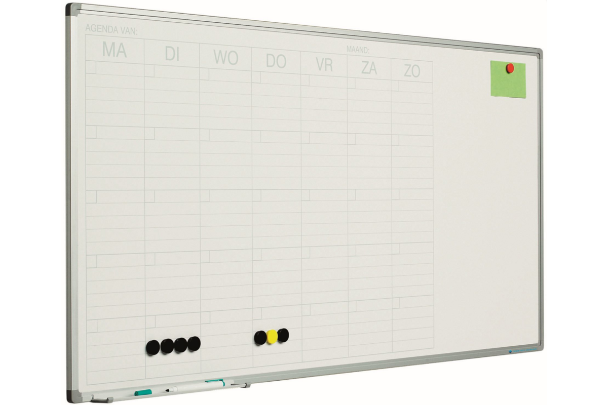 Planbord Softline profiel 8mm Week NL, 60x120 cm