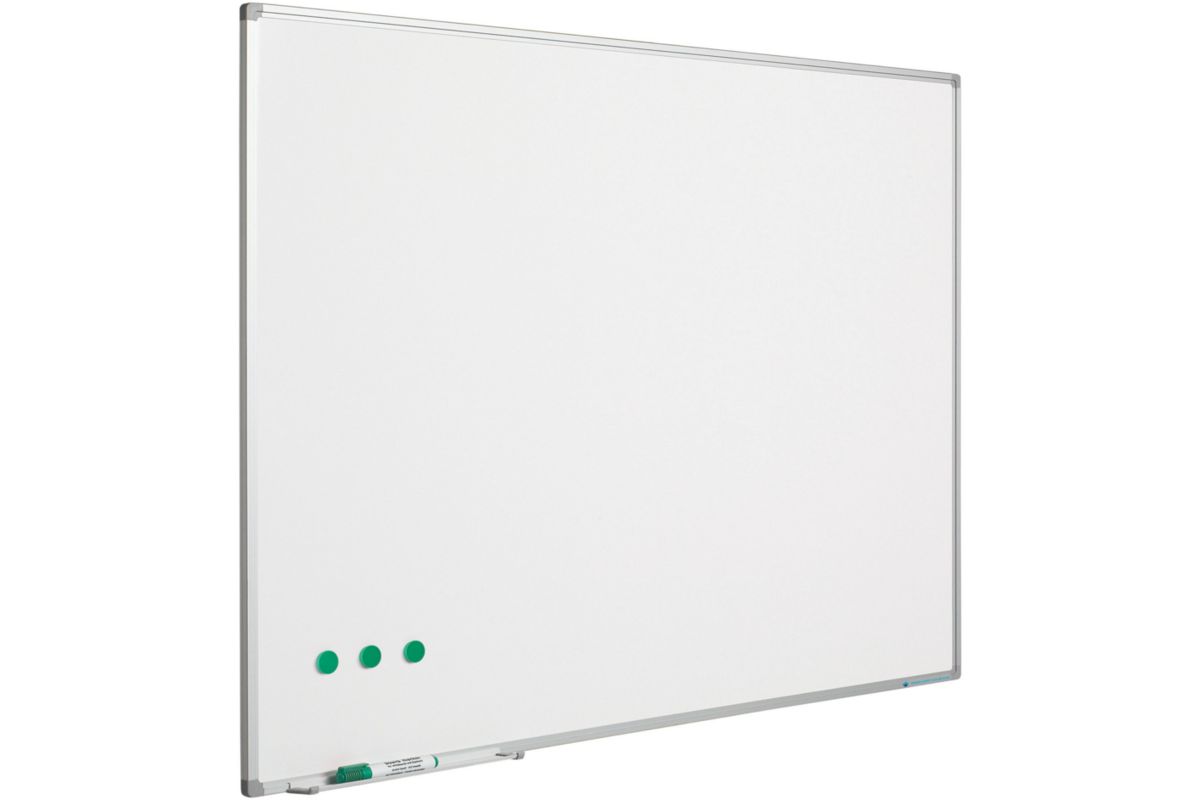 Whiteboard, wit emaille, Softline 8 mm - alu-profiel,150x200 cm