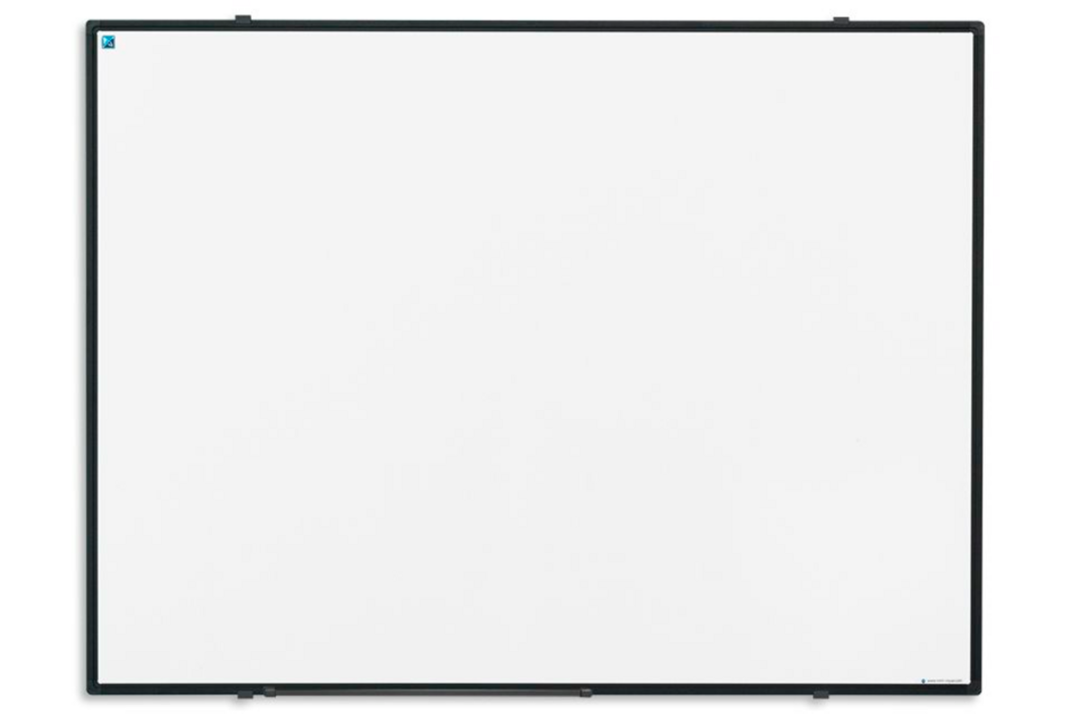 Whiteboard, wit emaille, Softline 8 mm - zwart profiel, 45x60 cm