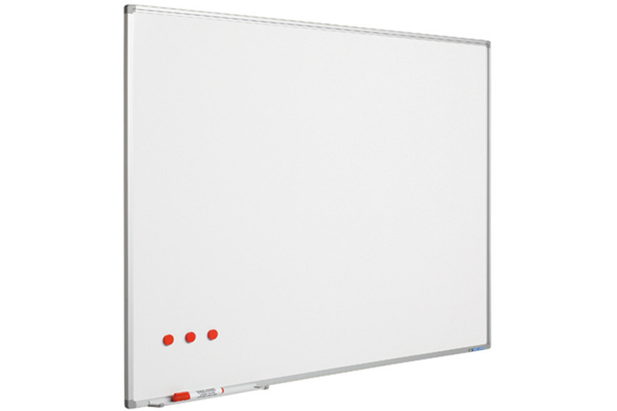 Whitebord emaille 100 x 100 cm softline profiel, ongemonteerd