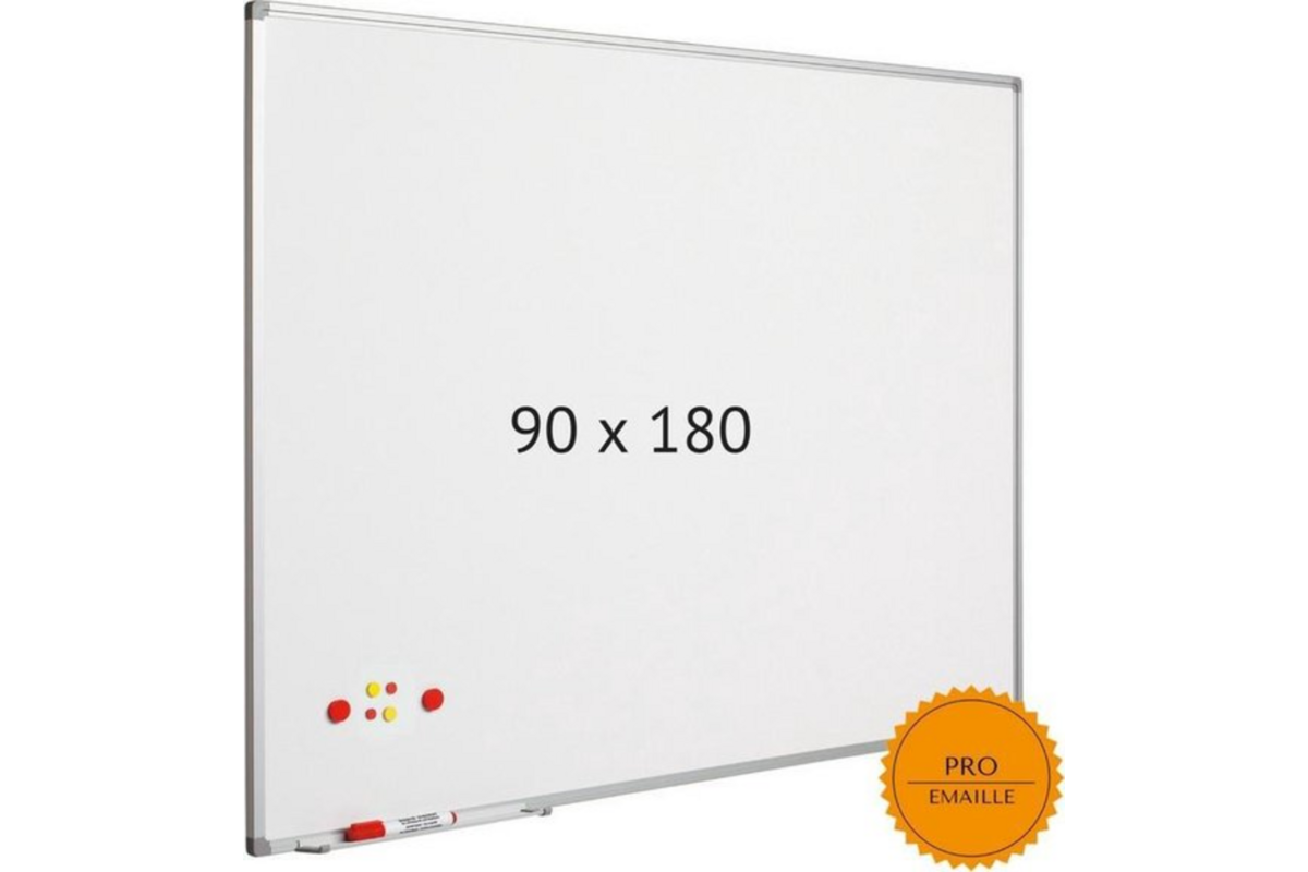 Whitebord emaille 90 x 180 cm, prestige ongemonteerd