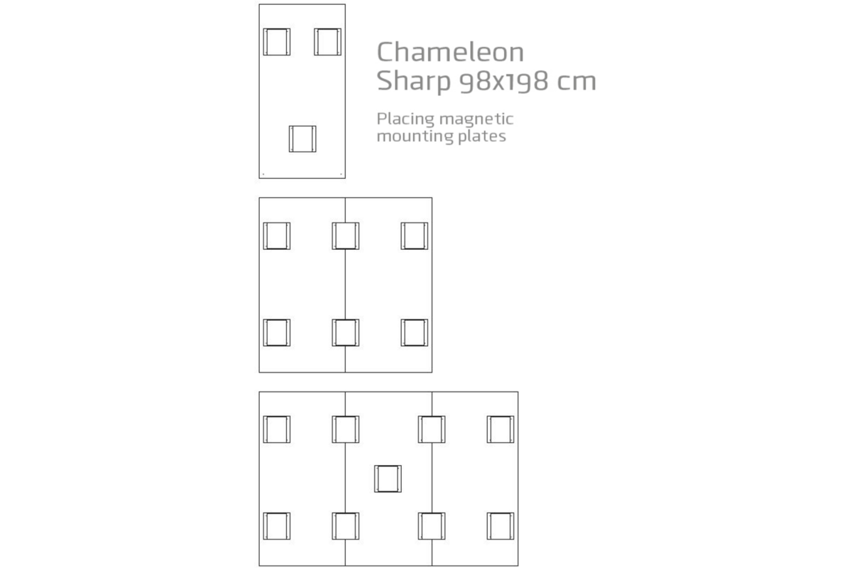Whiteboard Sharp emaillestaal wit 118 x 198 cm, magnetische montage