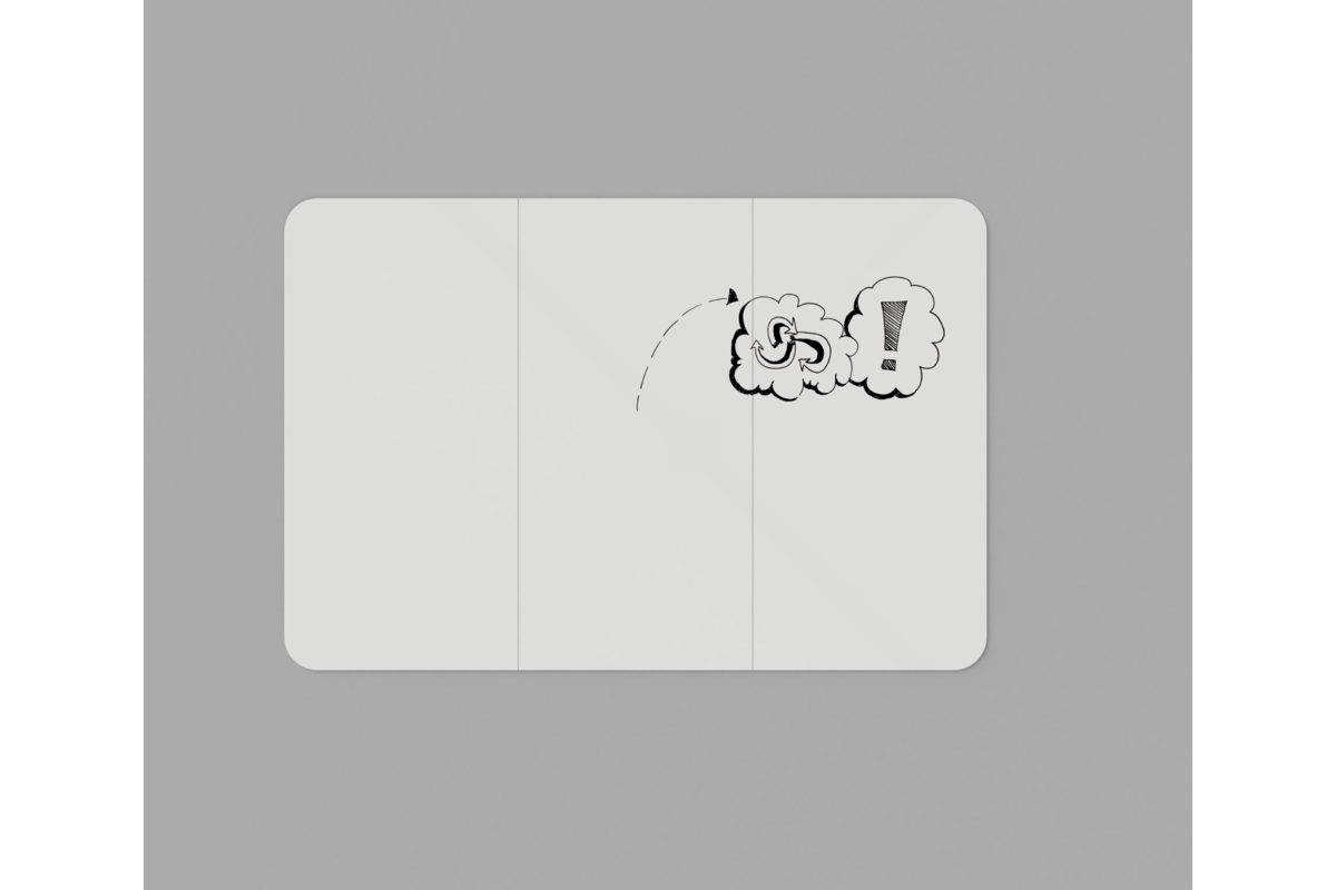 Whiteboard VisuWall met zwarte rand en afgeronde hoeken,  294 × 198 cm