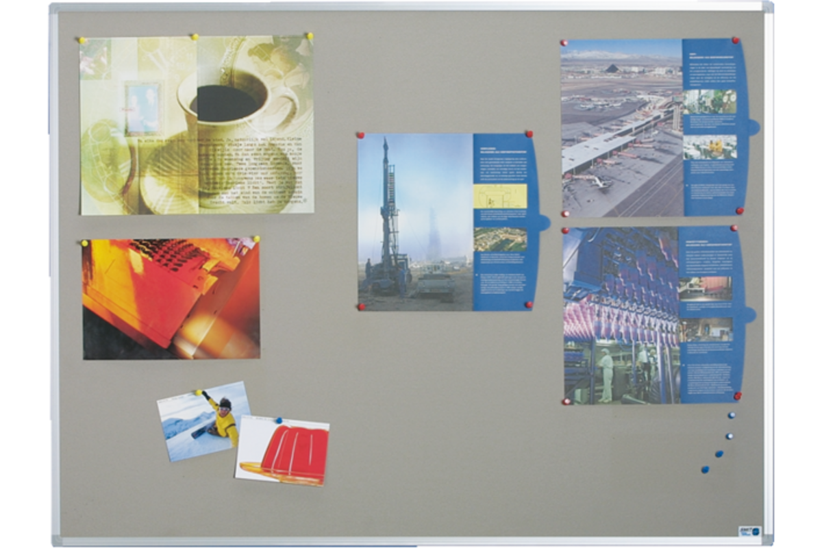 Viltbord 90 x 120 cm, grijs, ongemonteerd