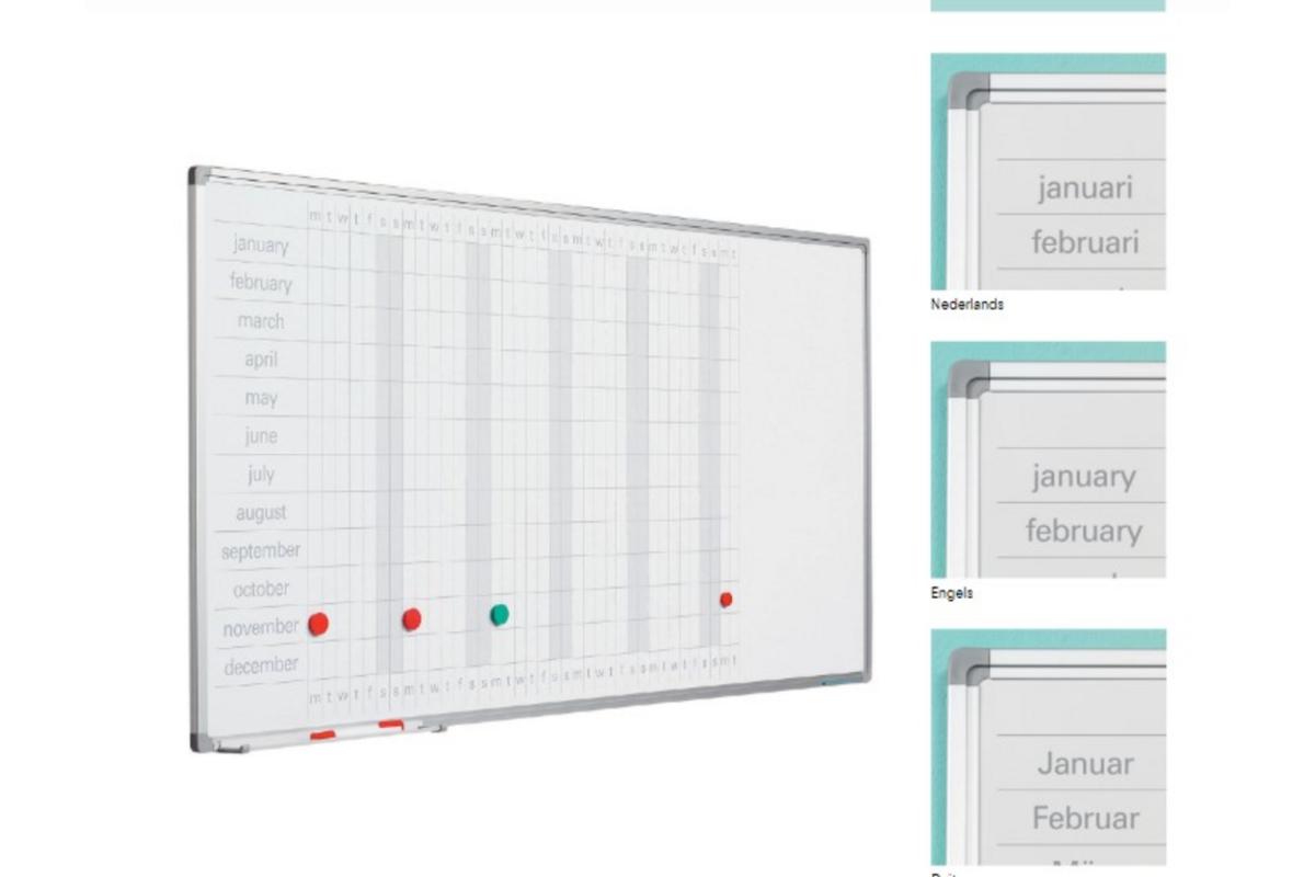 Jaarplanner softline 8mm , 60 x 120 cm