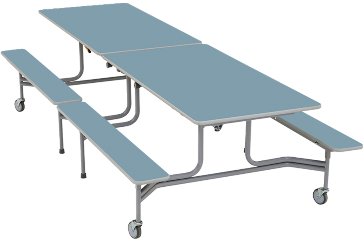Rechthoekige tafel met banken, 307 x 70-75 x 150 cm (LxBxH)(vaste bank!)