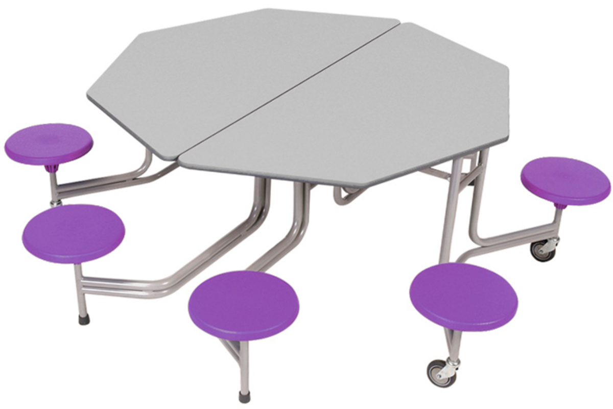 Achthoekige tafel, 8-zitter H68 136cm x 153cm x 68cm