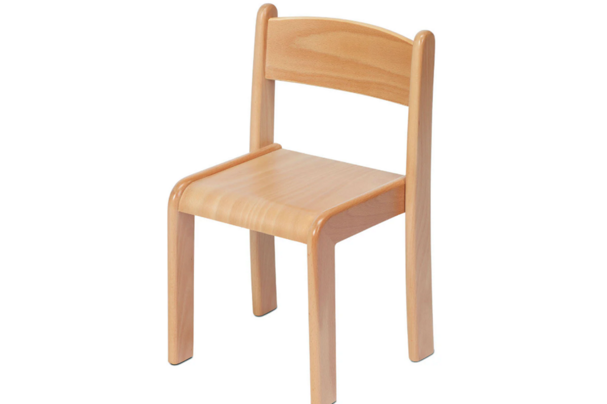 Stapelstoel van beukenhout - verpakking van 4, hoogte 26 cm, PT724
