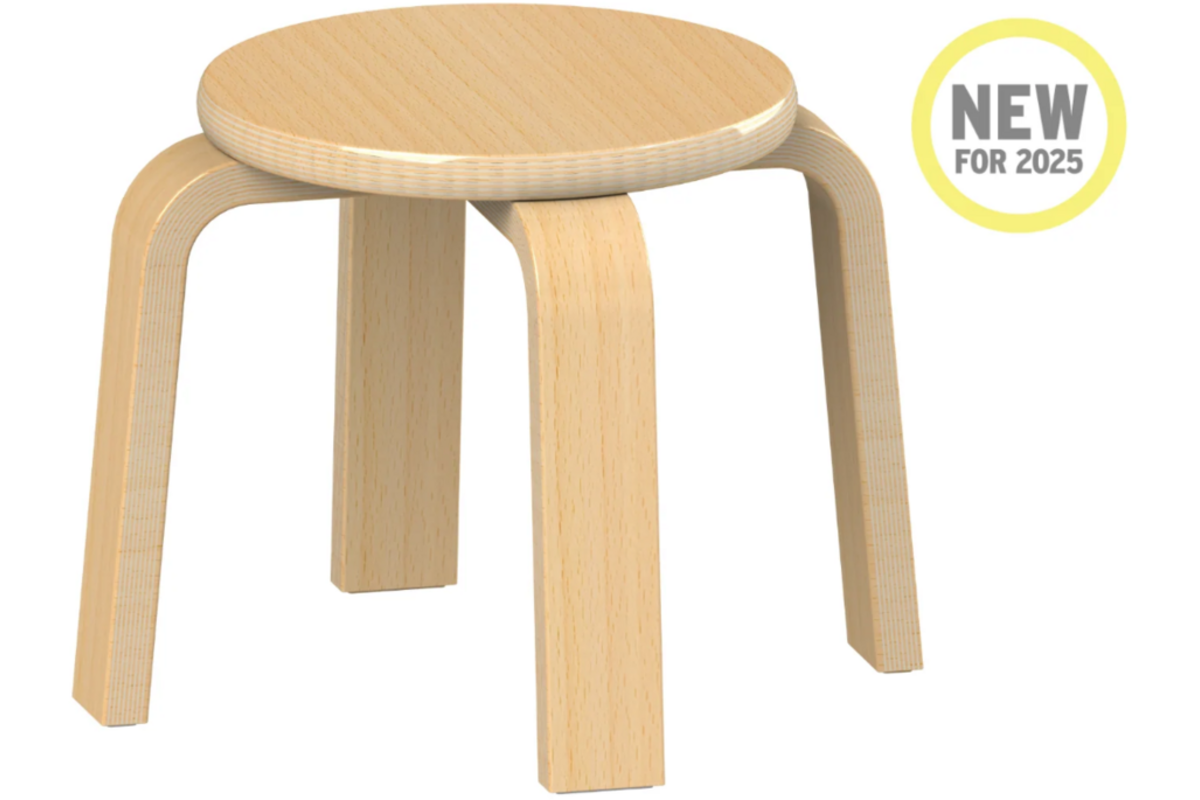 Kruk stapelbaar, hout, 26 cm, set van 4 stuks, PT1388