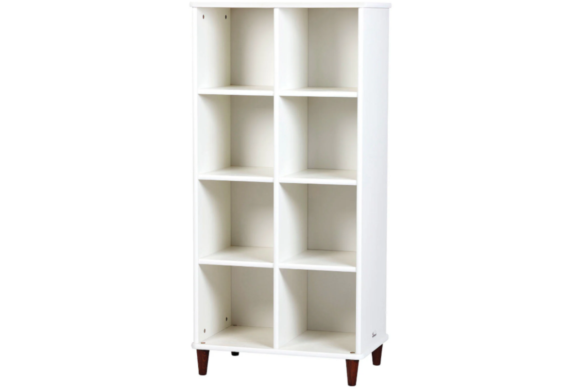 Kast met 4 x 2 kubussen en achterwand, wit, PT933