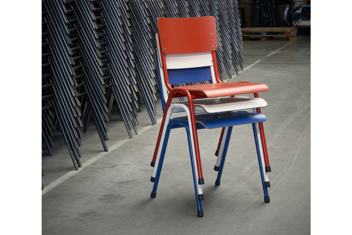 Stoel model 3390, zonder armleuningen, Ral 7037 grijs