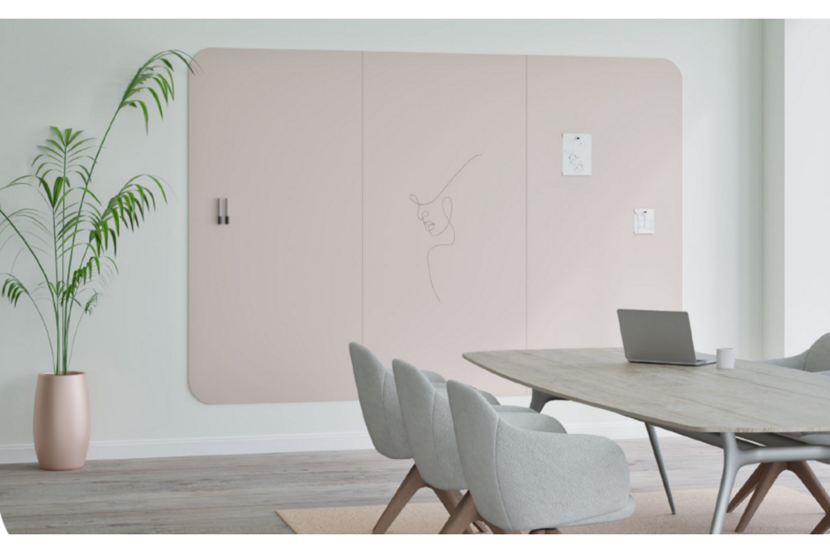 Chameleon Curve Wall - 198 x 294 cm (3 panelen), Satin Blossom