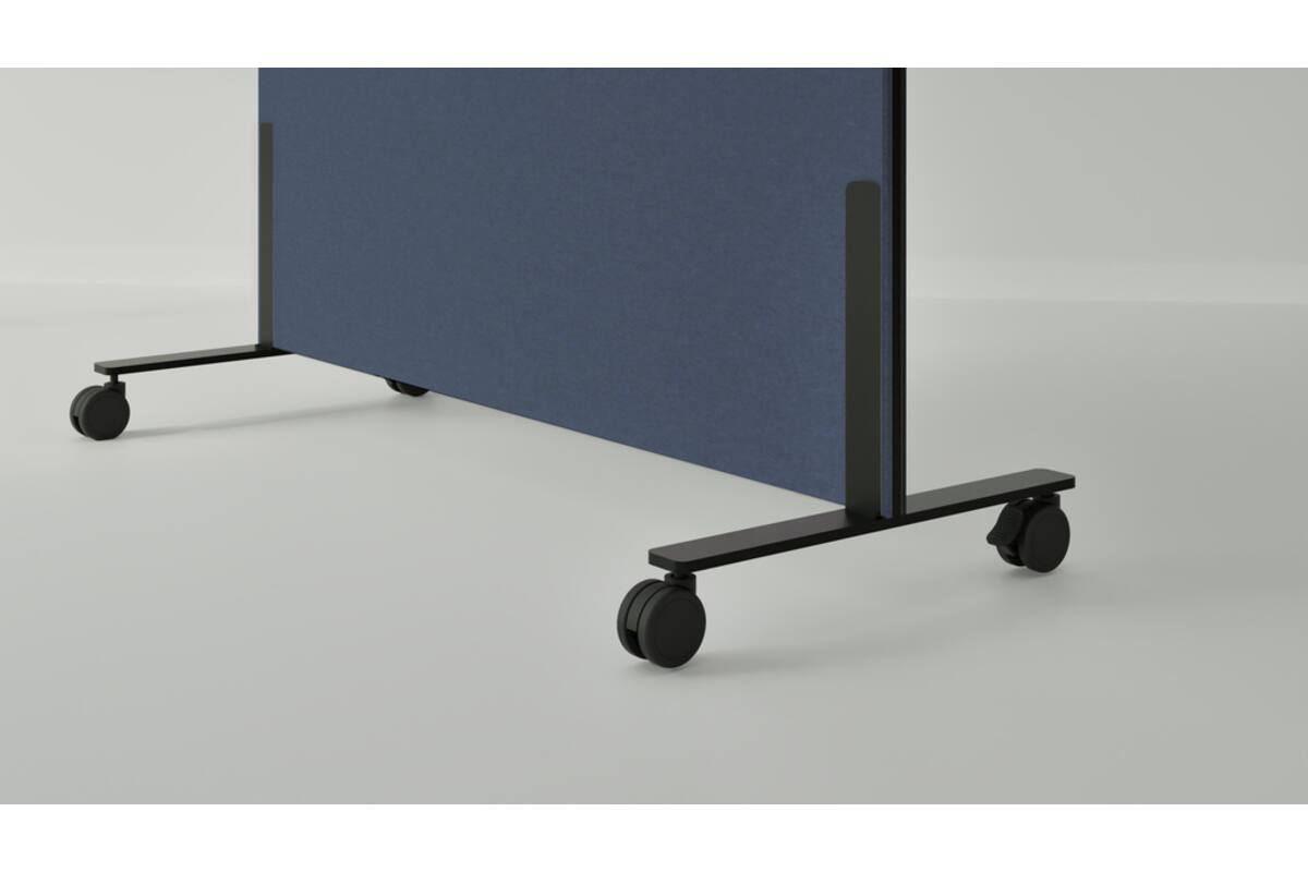 Akoestische whiteboard Silva, 200 x 120 cm, Blauw, verrijdbaar