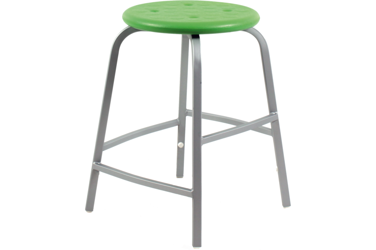 Taboeret 50H verspr. steunen frame RAL9006 zitting PUR groen