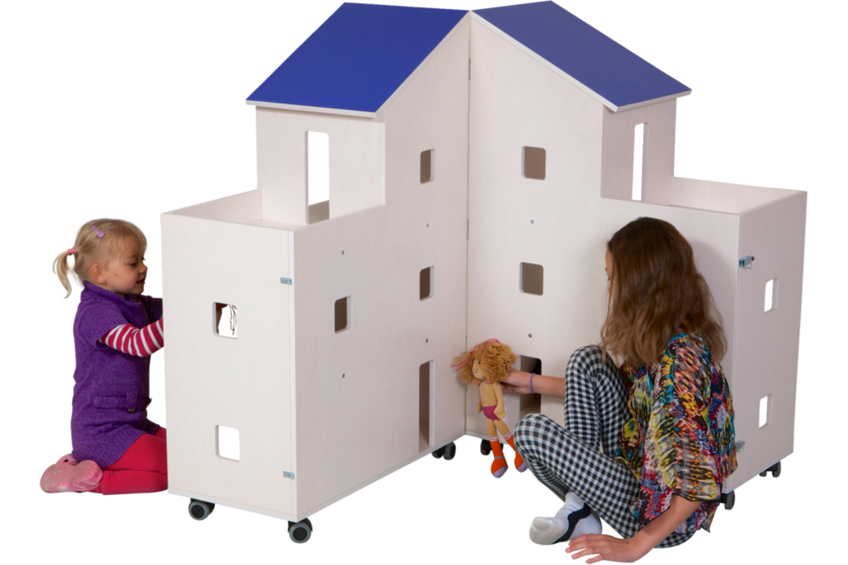 Klip Klap poppenhuis H115xB150xD37,5 cm dak