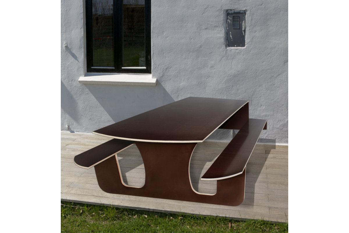 Opklap picknick bank voor buiten L130XB120XH72 cm outdoor, inclusief montage