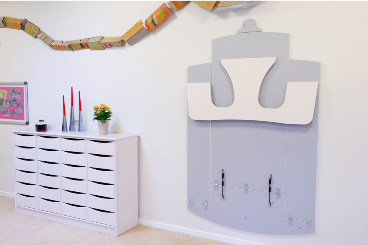 Opklap picknick bank voor binnen L120XB120XH51cm indoor zithoogte 32cm, inclusief montage
