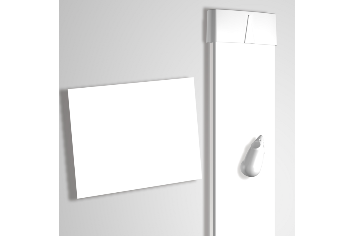 Card Rail wit, 114 cm, inclusief bevestigingsmateriaal en magneetjes