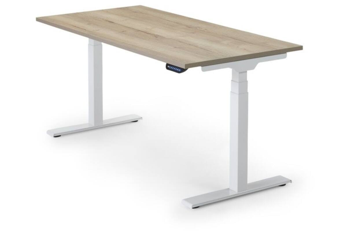 Bureau S-Line, Oak light, onderstel wit, 160x80 cm