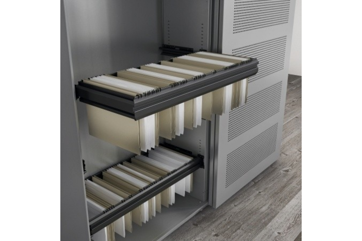 Kantelbeveiliging voor 4 hang- mappenframes/ opbergladen 120 cm