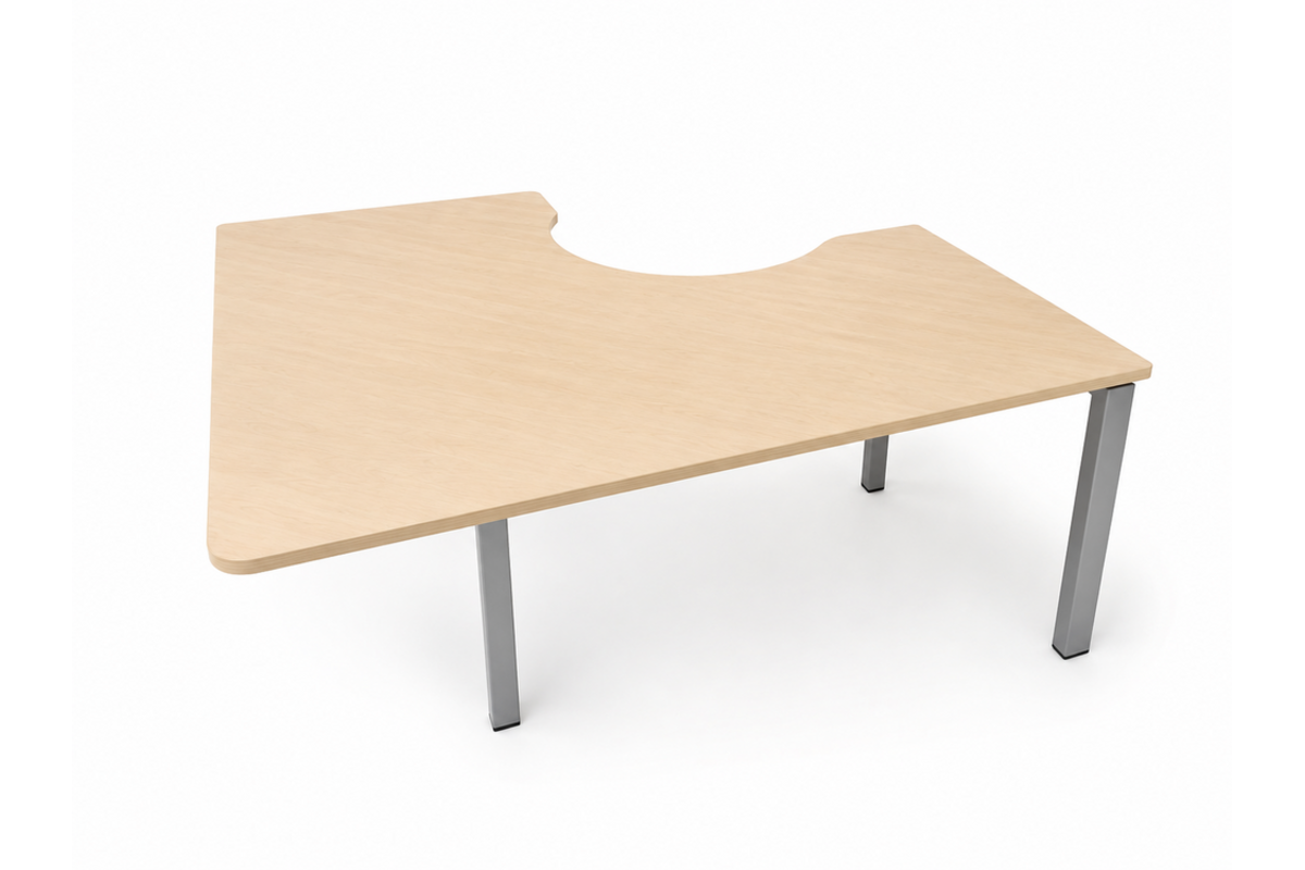 Werkplek/instructietafel 160 x 160 cm, H.I. van 62 t/m 82 cm