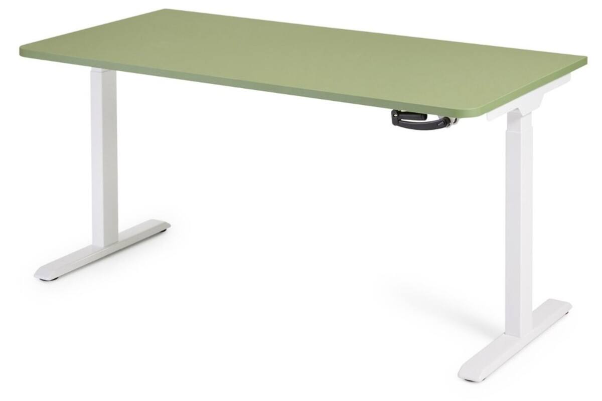 Bureau S-Light slinger, 160x80 cm, wit frame, groen blad (Taiga)