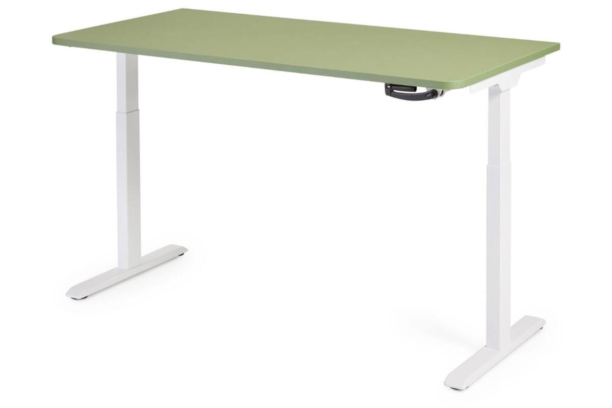 Bureau S-Light slinger, 160x80 cm, wit frame, groen blad (Taiga)
