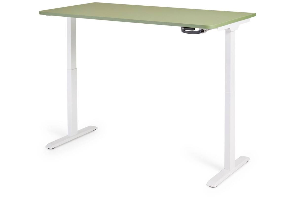 Bureau S-Light slinger, 160x80 cm, wit frame, groen blad (Taiga)