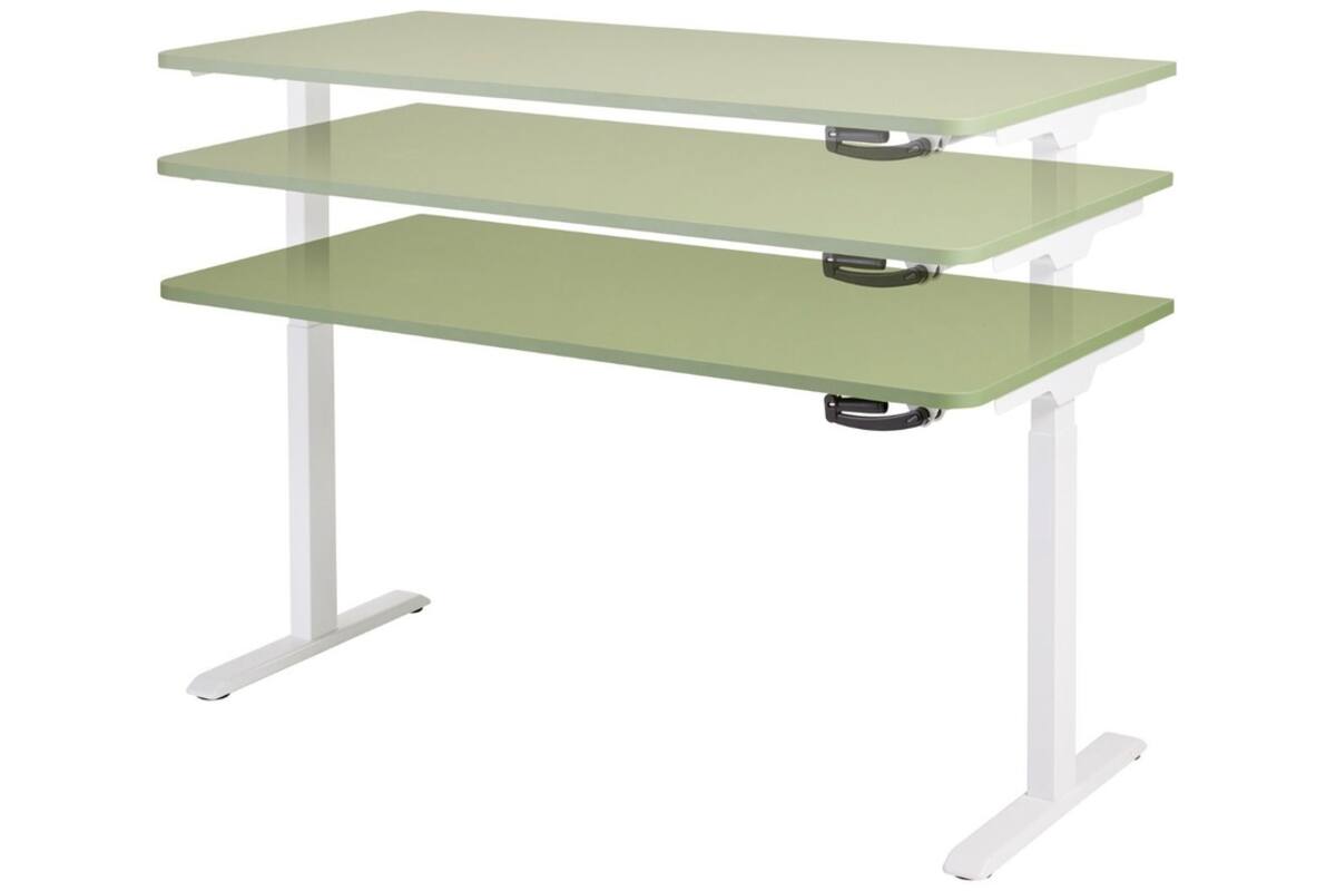 Bureau S-Light slinger, 160x80 cm, wit frame, groen blad (Taiga)