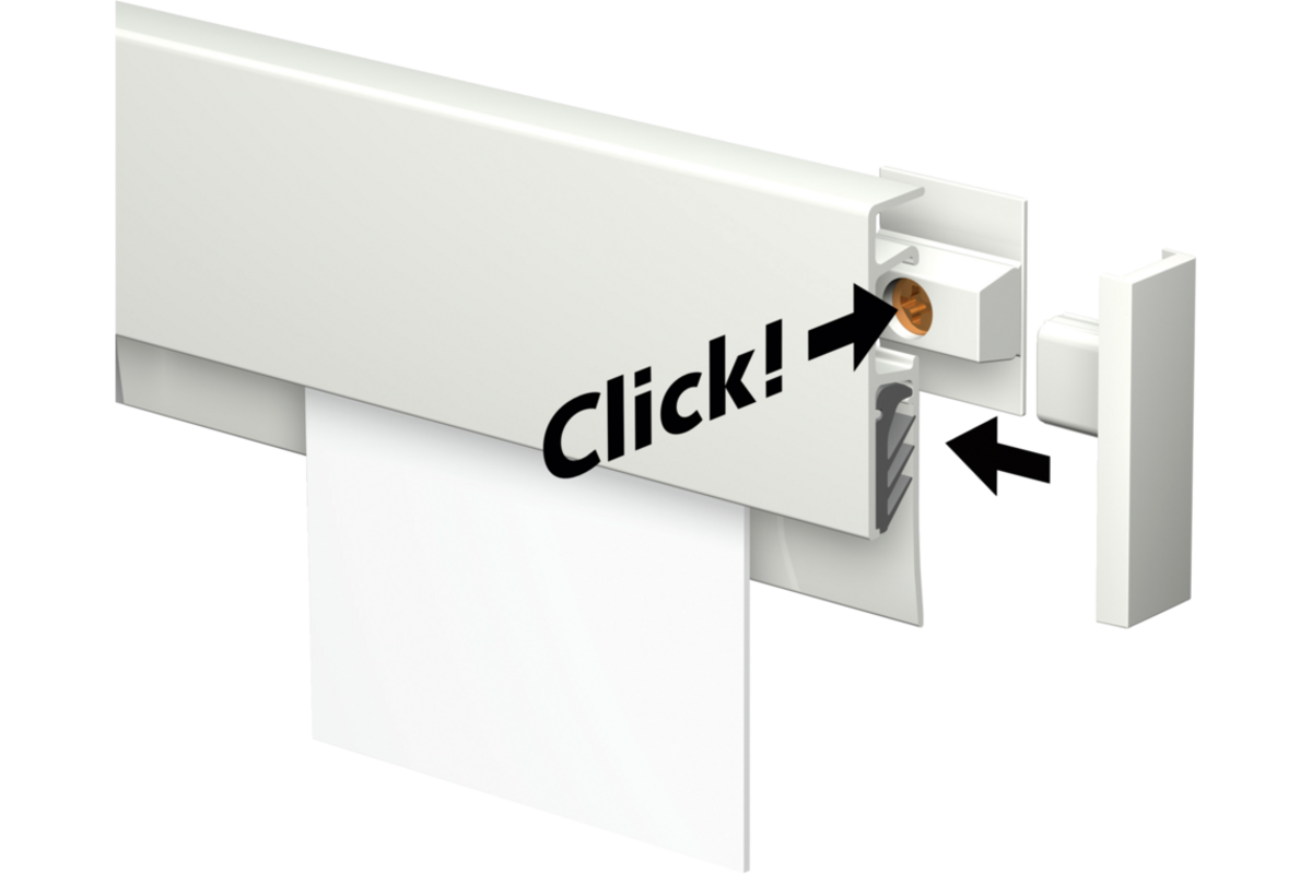 Info Rail wit 200 cm (inclusief bevestigingsmateriaal en eindkappen)