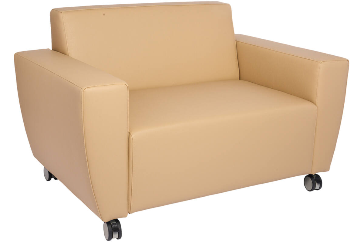 Bank Rolo 1,5-zits loveseat, geremde wielen, stof 7x 32M1709 classic java