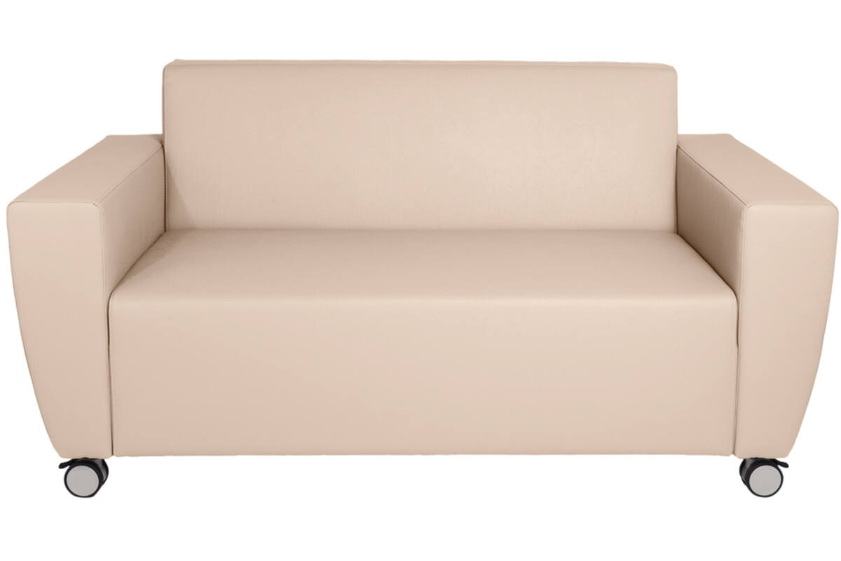 Bank Rolo 2-zits, geremde wielen, stof 8x 32M1983 classic kiezelbeige