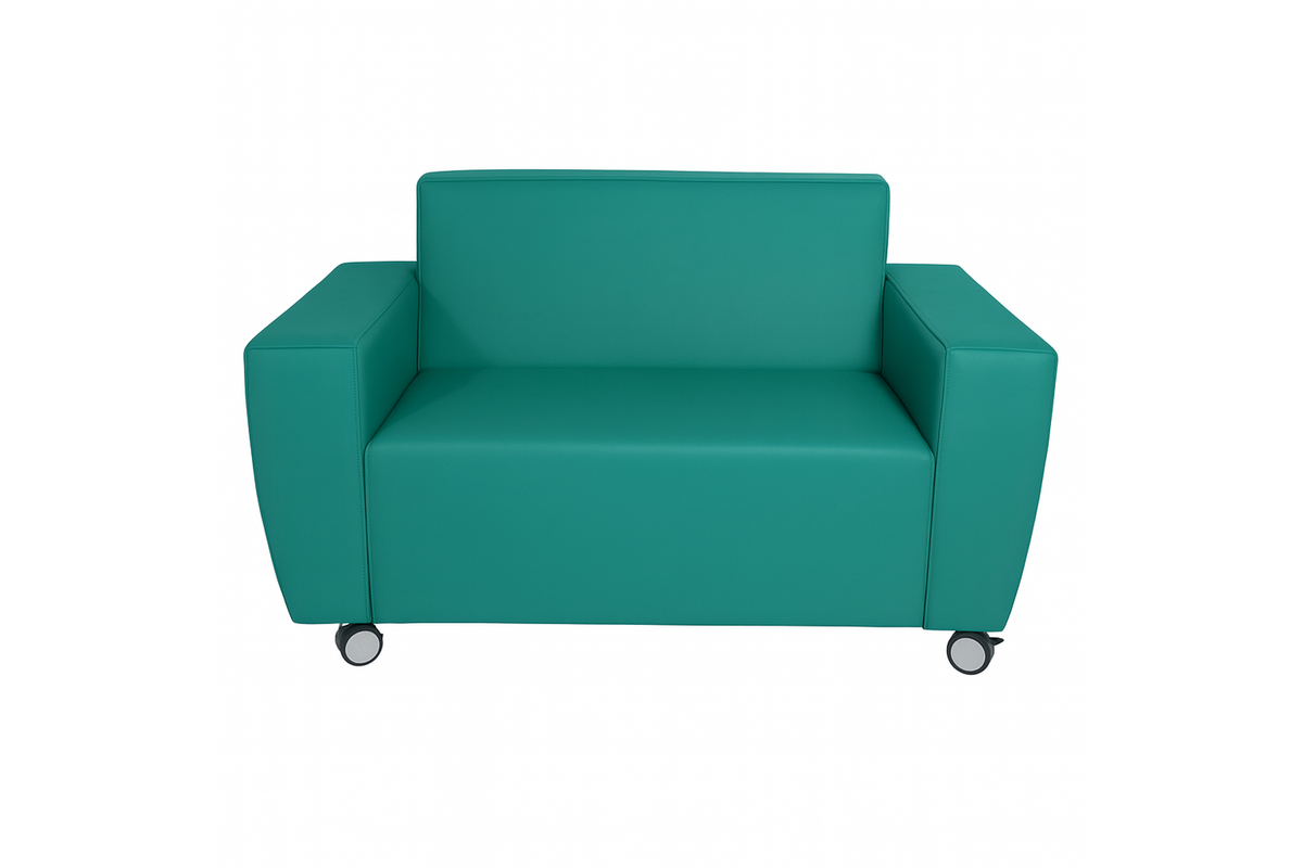 Bank Rolo 1,5-zits Loveseat, geremde wielen, stof 8x32M4121 trendgroen