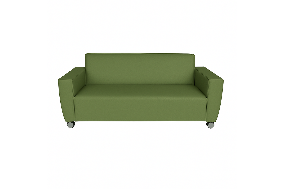 Bank Rolo 2-zits, geremde wielen, stof 8x 32M4119 groen