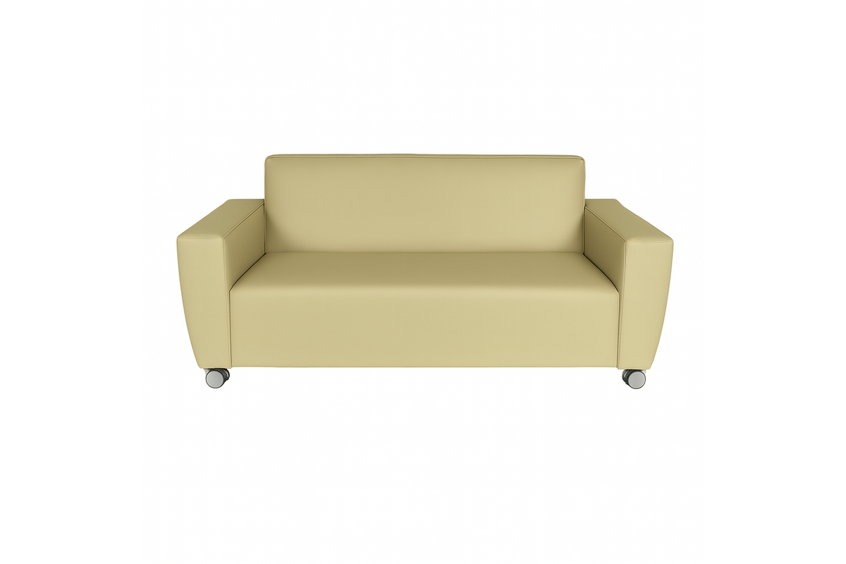 Bank Rolo 2-zits, geremde wielen, stof 8x 32M4869 groen beige