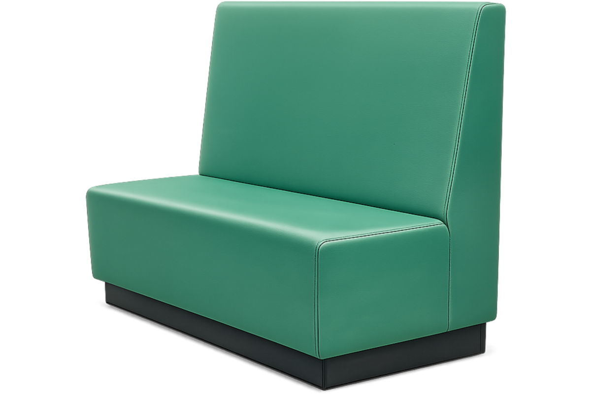 Bank Loco 120 cm, op plint, stof 8x 32M4120 trend groen