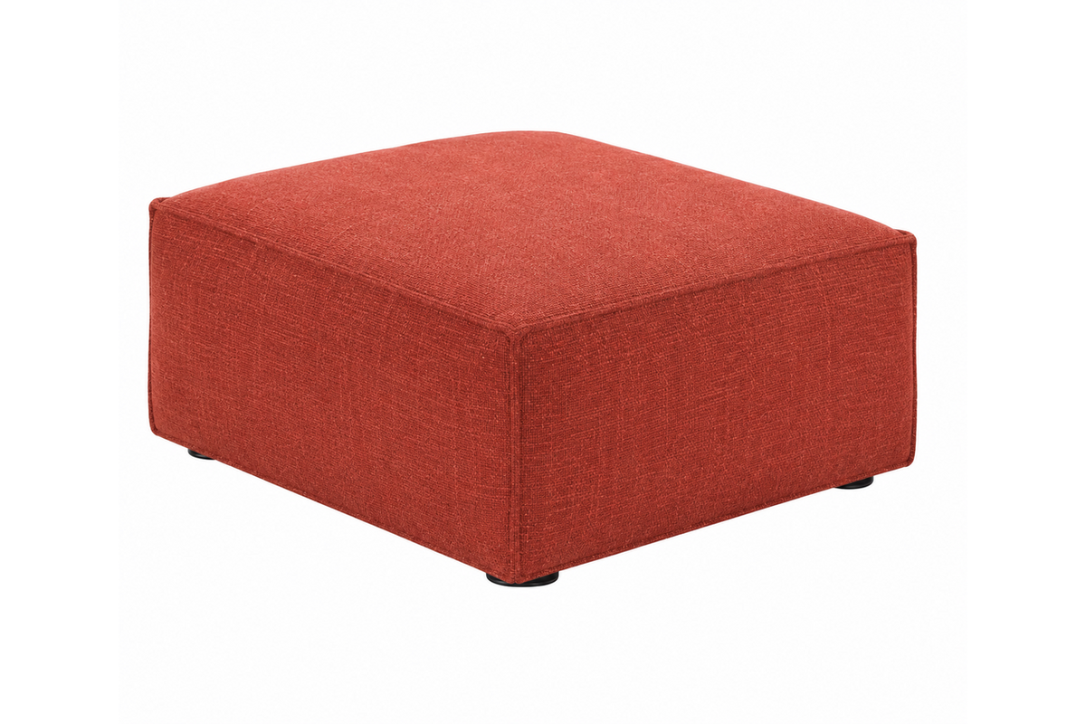 Zitelement Harley | Hocker, Stofgroep Harlow Reishi, zwarte doppootjes