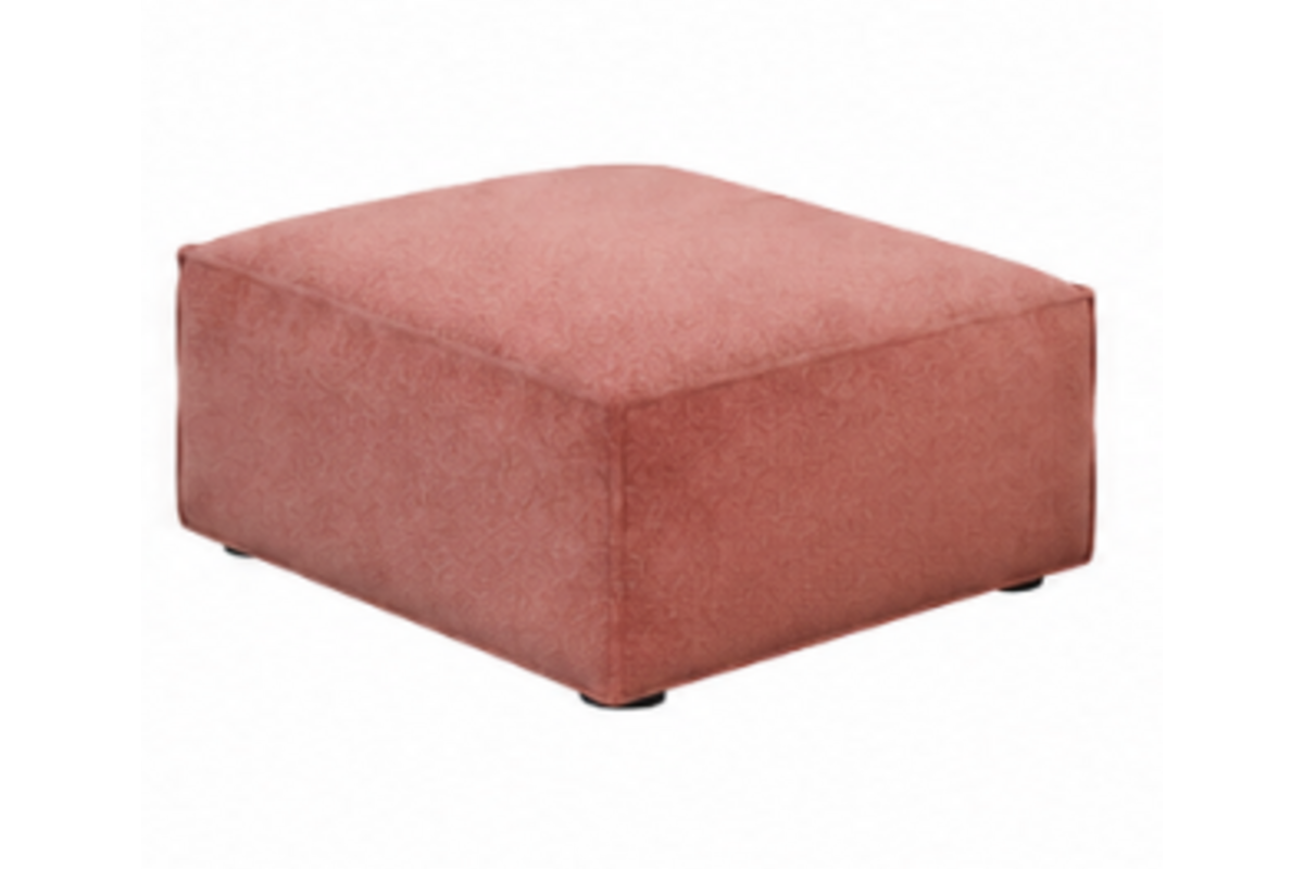 Zitelement Harley | Hocker, Stofgroep Harlow Reishi, zwarte doppootjes