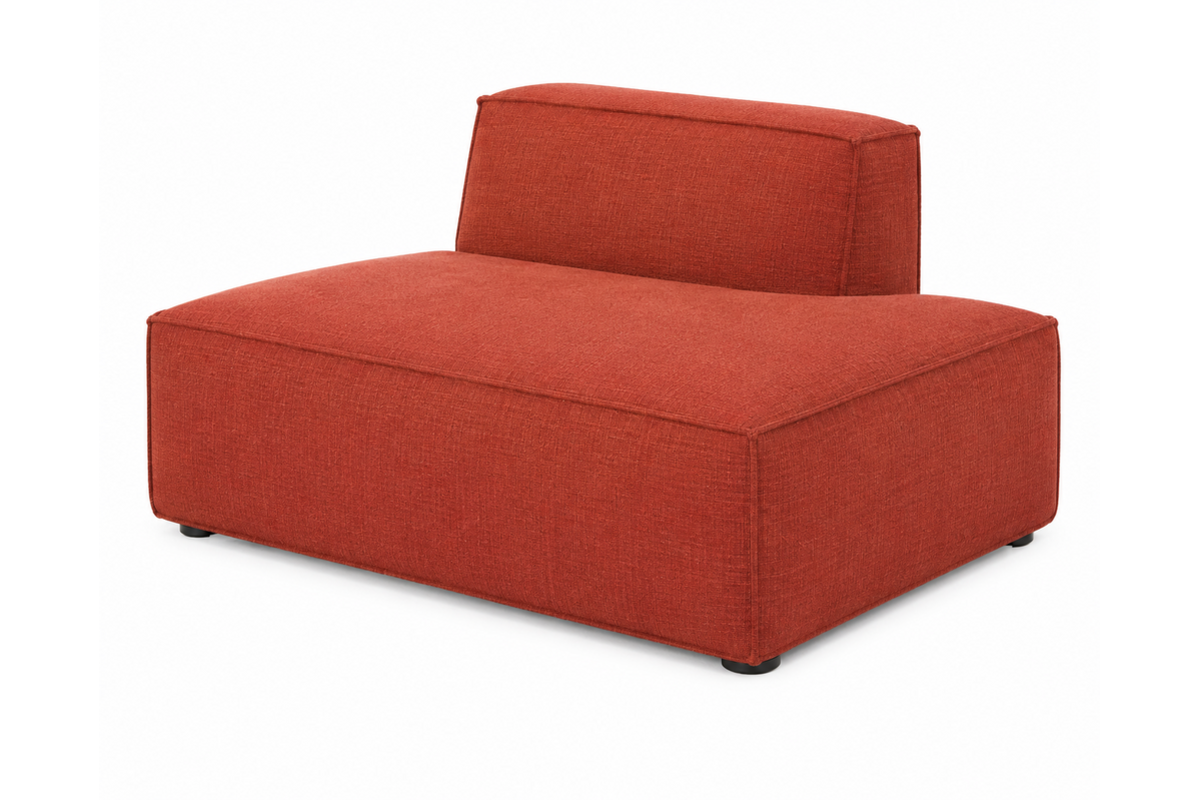 Zitelement Harley | Chaise, Stofgroep Harlow Reishi, zwarte doppootjes