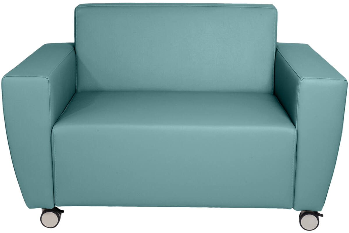 Bank Rolo 1,5 zit -loveseat, geremde wielen, stof 8x 32M1274 groen