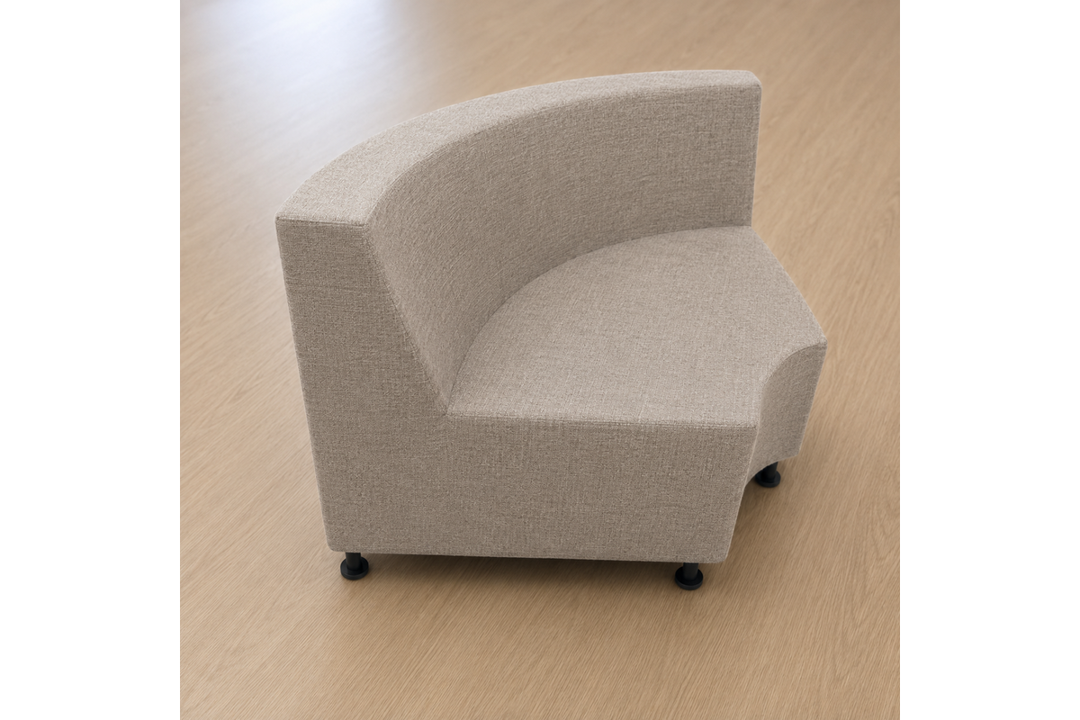 Zitelement Daan, hoek, 1/4 rond, diameter 160 cm, stof Adore
