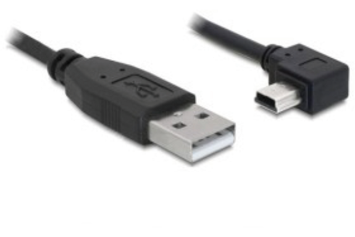 USB kabel  A - USB B mini B5 kabel (haaks)