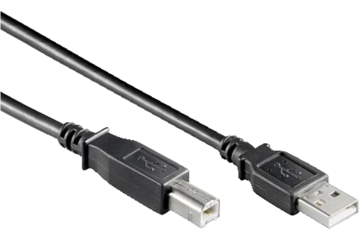 USB kabel High Quality  A male - USB B male 2.0 (zwart) - 5 meter