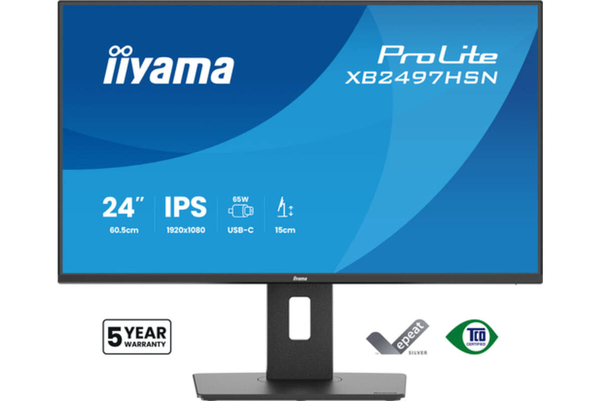 iiyama Monitor 24" FHD/USB-C/HDMI/DP/IHV